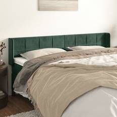 Grøn Sengegavle vidaXL Med Kanter 163 x 16 x 78/88 cm Fløjl Mørkegrøn Sengegavl
