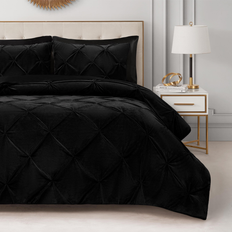 Juicy Couture Kiss Pleat Plush Comforter Set King Bedspread Black, Gray