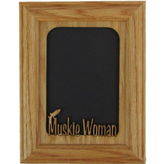 Oak Wall Decorations Muskie Woman Fishing Picture 7.0 H x 5.0 W x 1.0 D Photo Frame