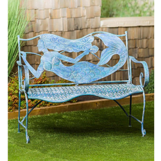 Silver Garden Benches Bayou Breeze Berks Resin Outdoor 15.7 H x 21.65 W x 42.13 D Garden Bench