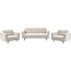 Meubels Beliani Living Room Set Beige Alnes Sofa