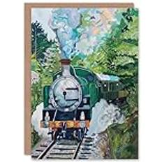 ARTERY8 Steam Engine Train Talyllyn Railway Art Card