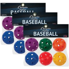 Baseball Champion Sports Plastic Baseballs, Assorted, 6 Per Set, 3 Sets (CHSPLBBSET-3) Quill