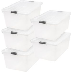 Interior Details Iris Clear View Plastic Bin 5 Pack 68qt Storage Box