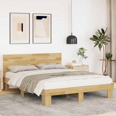 160 cm - Eg Sengerammer vidaXL med Hovedgærde uden Madras 160x200 cm Sengeramme