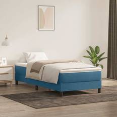 Säng 220 cm vidaXL Resårsäng utan Madrass 80x220 cm Mörkblå Kontinentalsäng
