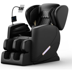 Latitude Run Faux Heated Massage Chair, Full Body Zero Gravity Recliner w/ Bluetooth, Foot Rollers, Airbags, Arm Rest, 5 Modes Wayfair Black (40.55" H X 19.69" W X 49.21" D)