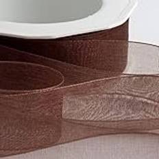 Brown Gift Wrap Ribbons Italian Options Organza Chiffon Ribbon 15mm x 20 Metre Roll Brown