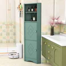Red Barrel Studio Priyank Freestanding Tall Bathroom Corner Cabinet 61 x 21.2 x 12.8 in