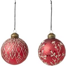 Speedtsberg Bauble With Leaves Red Julgranspynt 8cm