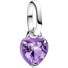 Charms & Anheng Pandora Chakra Heart Mini Dangle Charm - Silver/Purple