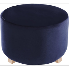 Textiles Mercer41 Velvet Round Ottoman Cover 2.599 H x 7.949 W Loose Covers Blue