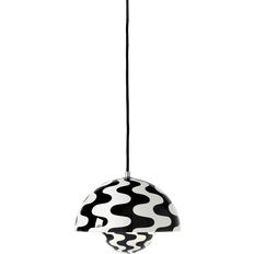 Verner panton pendel sort &Tradition Flowerpot VP1 Black/White Pendel ∅ 23cm