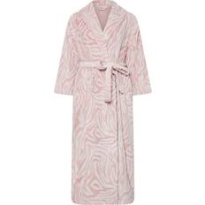 Zebra Clothing Yours Curve Zebra Shawl Collar Maxi Dressing Gown - Pink