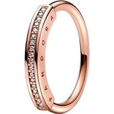 Pandora Signature ID Pavé Ring - Rose Gold/Transparent