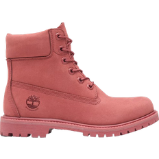 Nubuck - Women Lace Boots Timberland Premium 6-Inch Lace-Up Boot - Red Nubuck