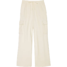 Victoria's Secret Fleece Wide Leg Cargo Joggers - White Shell