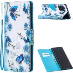 Samsung Galaxy Note 20 Matkapuhelimen suojakuoret Wonderland Butterfly and Flower Pattern Wallet Case for Galaxy Note 20