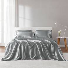Textiles Madison Park Essentials Satin Luxury 6 PC Bed Sheet Gray (190.5x99.1cm)