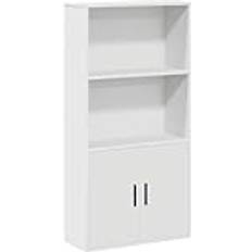 Book Shelves vidaXL White Engineered Wood Bookcase 60 x 24 x 120 cm Book Shelf