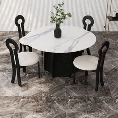 Canora Grey 5 Piece Round Stone Top Dining Set