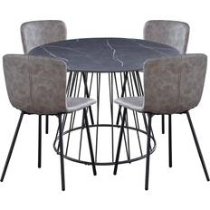 Hallowood Furniture Cullompton Large Light Grey Dining Set 120cm 5pcs