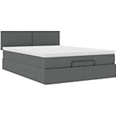 vidaXL Ottoman Sängram Med Madrass 140x190 cm Tyg Sängpaket