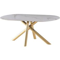 Home ESPRIT Ceramic Golden Dining Table 90x180cm