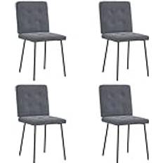 vidaXL Spisebordsstole 4 Stk Velour Mørkegrå Køkkenstol 4stk