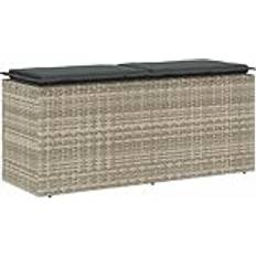 VidaXL Konstrotting Trädgårdsbänkar vidaXL Med Dyna Ljusgrå 110x40x44 cm Trädgårdsbänk