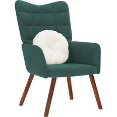 Velours Fauteuils vidaXL Chaise De Relaxation Vert Foncé Fauteuil