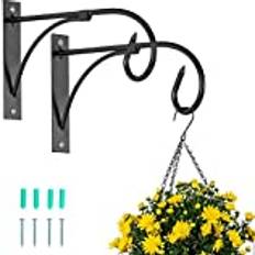 Nuptio 2 Pcs Outdoor Plant Hooks Black