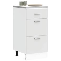 Shelves Storage Cabinets vidaXL Bottom White Engineered Wood Storage Cabinet
