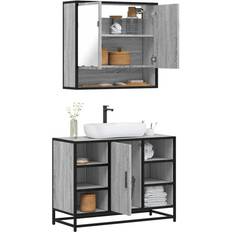 Quercia Mobiletti vidaXL Set Mobili da Bagno 2 pz Grigio Sonoma