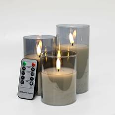Block Set Grey LED-ljus 15cm 3st
