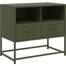 Groen Banken vidaXL Steel Olive Green TV Bench 68x60.5cm