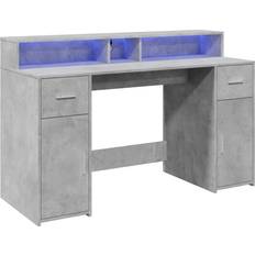 VidaXL Grey Writing Desks vidaXL Engineered Wood Concrete Gray Writing Desk 55x140cm