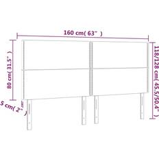 Testiere vidaXL a LED Blu Scuro 160x5x118/128 cm Testiera