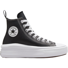 Textile Children's Shoes Converse Junior Chuck Taylor All Star Move Leather Hi - Black/Black/White