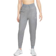 Gray - Women Pants Nike Therma-FIT One Women's High-Waisted 7/8 Joggers - Carbon Heather/White