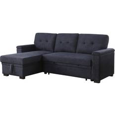 Sofa bed with storage Lilola Home Lucca II Dark Gray Sofa 84.5"