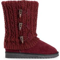 Knit Fabric High Boots Muk Luks Cheryl - Burgundy