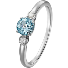 Damen/Unisex - Weißgold Ringe Christ Ring - White Gold/Topaz/Diamonds