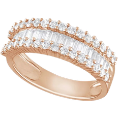 Macy's 14k Rings Macy's Baguette Cluster Band Ring - Rose Gold/Diamonds