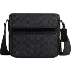 Coach Sullivan Flap Crossbody Bag In Signature Canvas - Gunmetal/Charcoal/Black