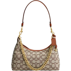 Coach Beige Tasker Coach Juliet Shoulder Bag 25 In Signature Textile Jacquard - Brass/Cocoa Burnished Amber