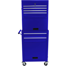 Ebern Designs Tool Cabinet on Wheels, 6-Drawer Lockable Rolling Tool Chest w/4 Universal Wheels graySteel in Blue Wayfair (25.98" H X 13" W X 20.87" D)