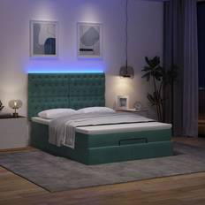 Senge & Madrasser vidaXL Osmannisk Sengeramme Med Madrasser 140x200 cm Fløjl Mørkegrøn Sengesæt