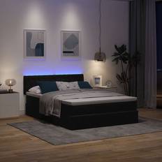 Senge & Madrasser vidaXL Osmannisk Sengeramme Med Madras 140x190 cm Fløjl Sort Sengesæt