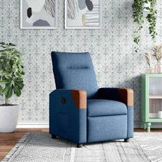 Möbler vidaXL Reclinerfåtölj Blå Tyg Fåtölj